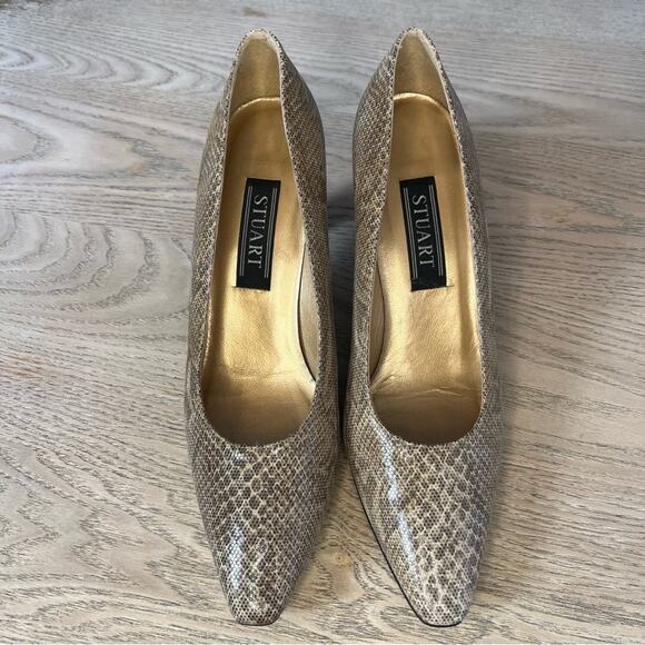 Vintage Stuart Weitzman Snakeskin Leather Pump Heels Women’s 10 (modern 9.5) - Picture 10 of 13